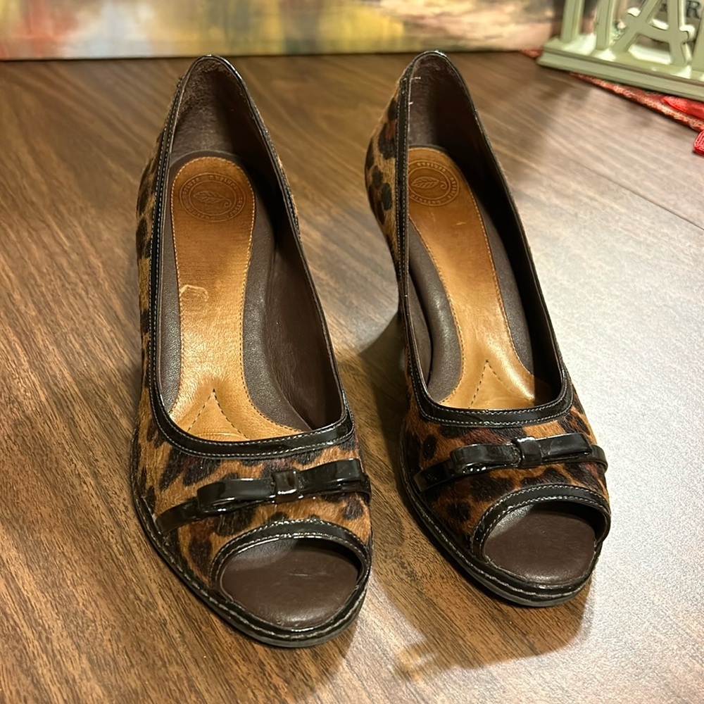 Nurture Animal Print & Leather Heels Sz. 9